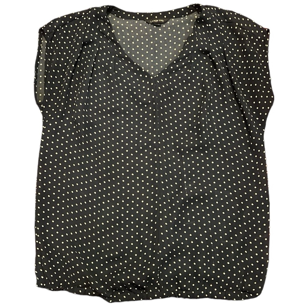 🌻 Lands’ End Polka Dot Blouse